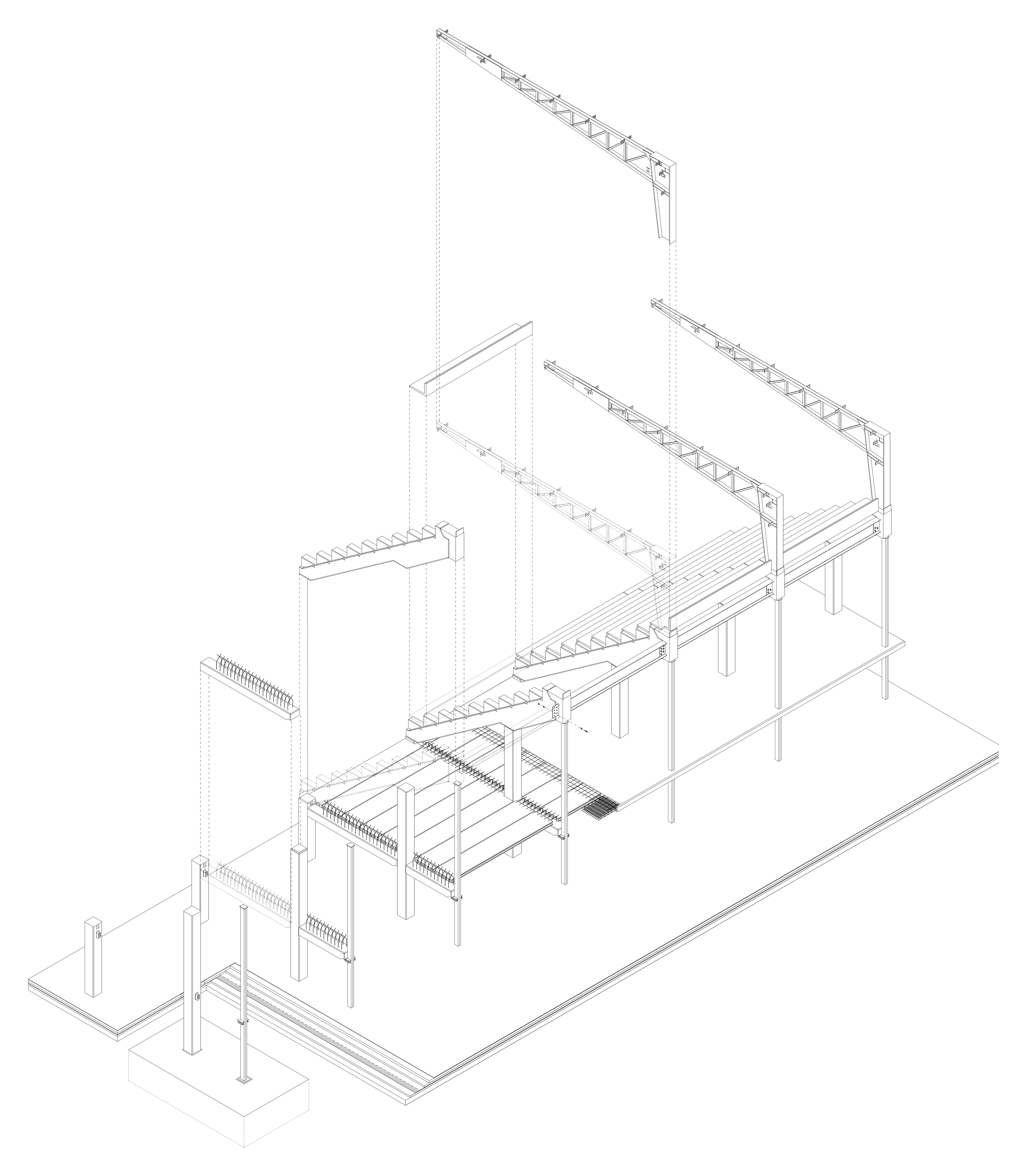 Estructura del graderío del Estadio de La Balastera, sin la rotulación original