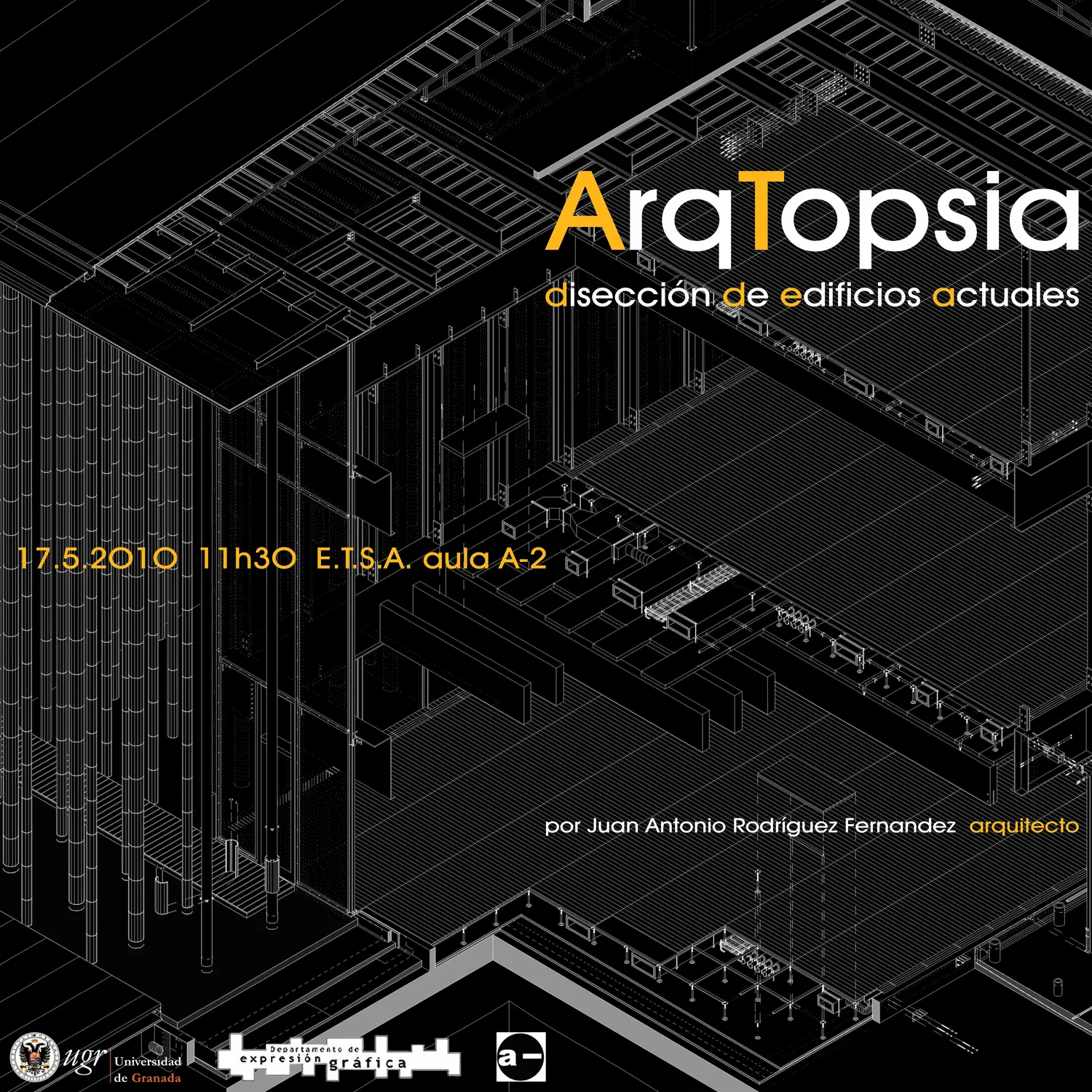 Cartel de la conferencia ARQTOPSIA en la Universidad de Granada