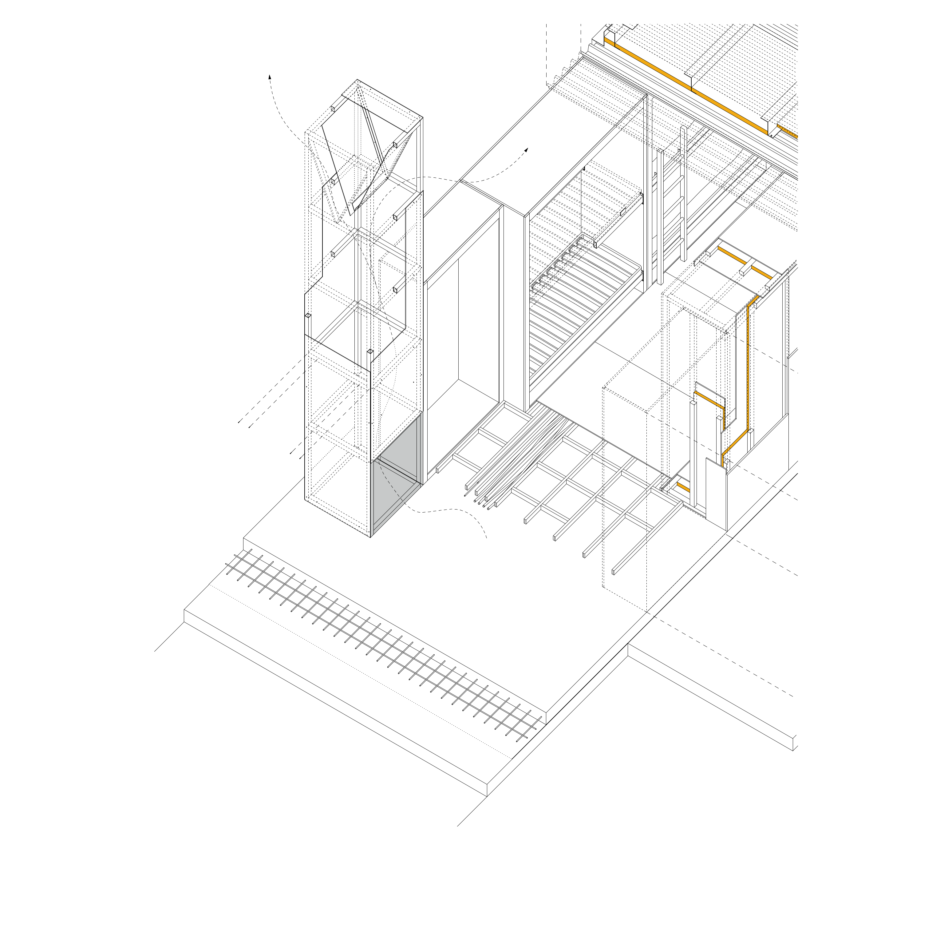 Armario vertical montado dentro del conjunto de la vivienda