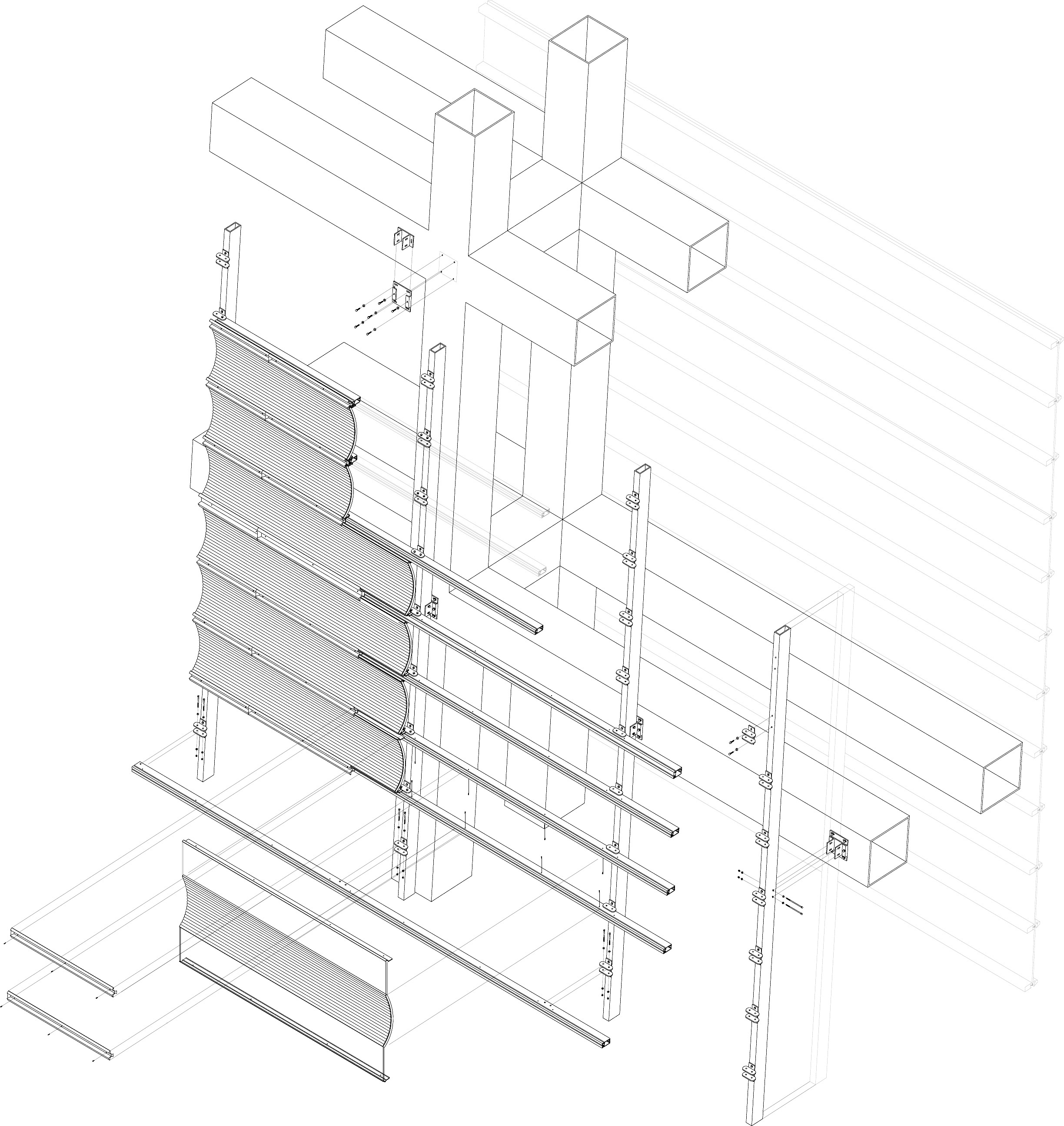Separación de las capas de la fachada exterior