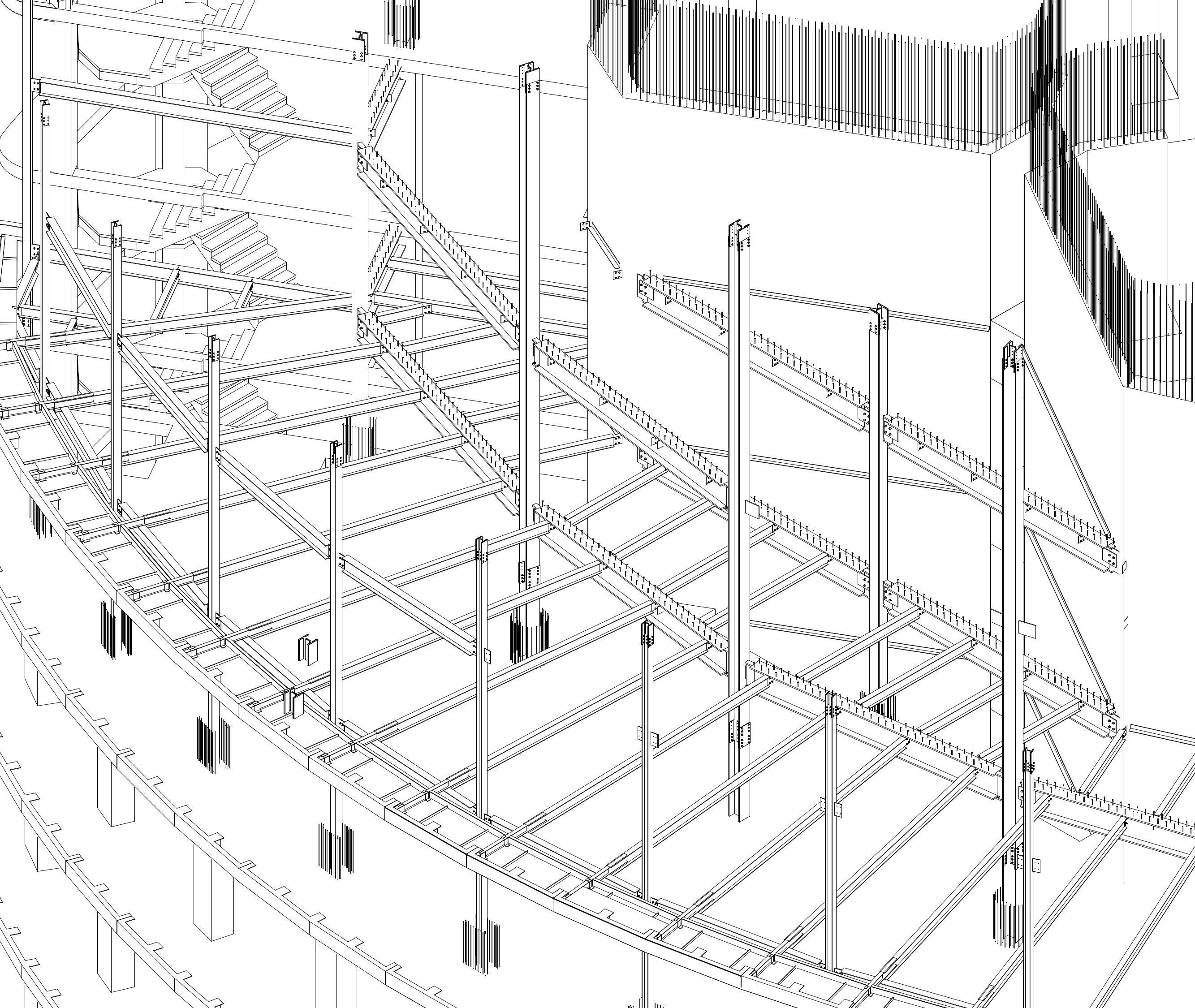 Ampliación de un sector estructural en proceso de montaje